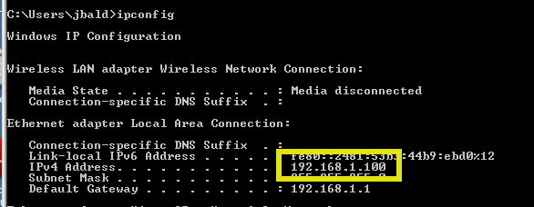 looking up IP addresses in Windows
