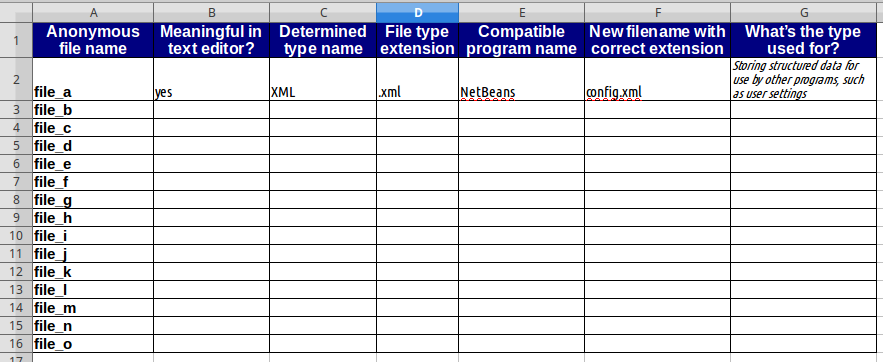 sample tracking spreadsheet