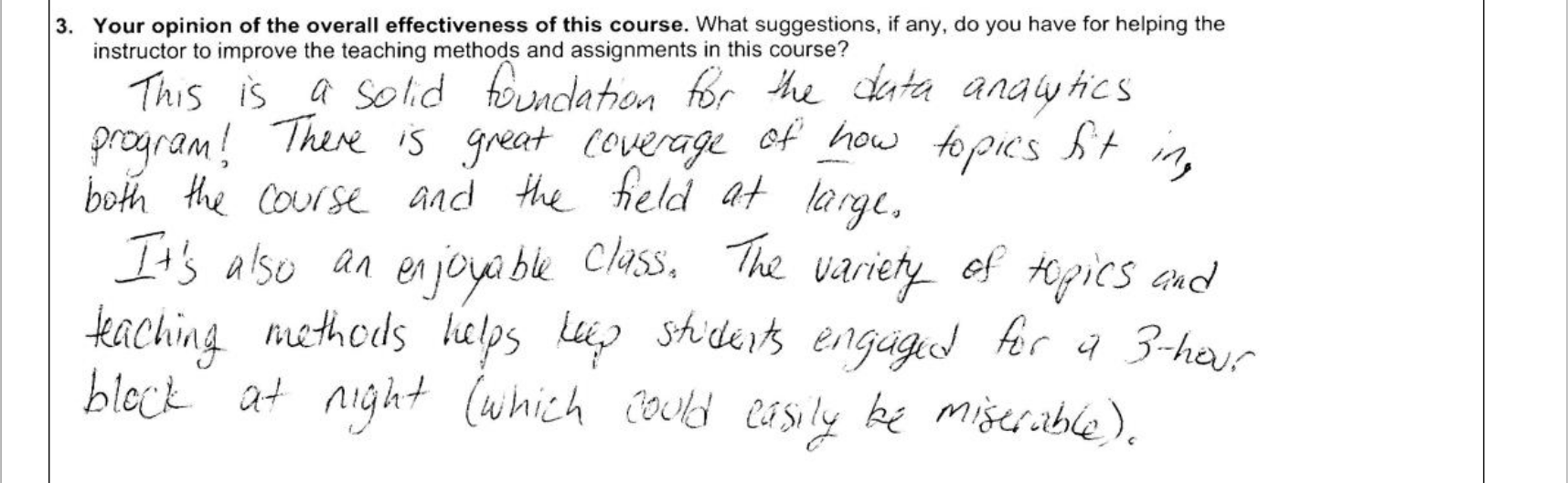 student opinion survey feedback annotation